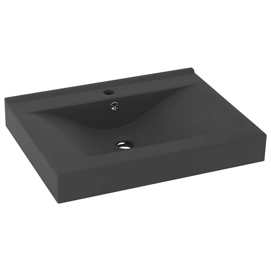 147027 vidaXL Luxury Basin with Faucet Hole Matt Dark Grey 60x46 cm Ceramic 147027 vidaXL Luxury Basin with Faucet Hole Matt Dark Grey 60x46 cm Ceramic