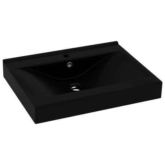 147030 vidaXL Luxury Basin with Faucet Hole Matt Black 60x46 cm Ceramic 147030 vidaXL Luxury Basin with Faucet Hole Matt Black 60x46 cm Ceramic