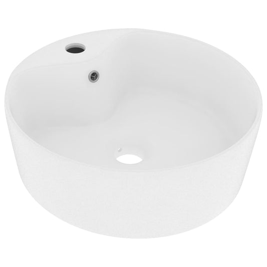 Luxury Wash Basin with Overflow Matt White 36x13 cm Ceramic Luxury Wash Basin with Overflow Matt White 36x13 cm Ceramic