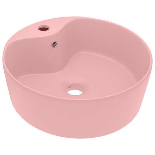 147032 vidaXL Luxury Wash Basin with Overflow Matt Pink 36x13 cm Ceramic 147032 vidaXL Luxury Wash Basin with Overflow Matt Pink 36x13 cm Ceramic