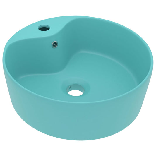 Luxury Wash Basin with Overflow Matt Light Green 36x13 cm Ceramic Luxury Wash Basin with Overflow Matt Light Green 36x13 cm Ceramic