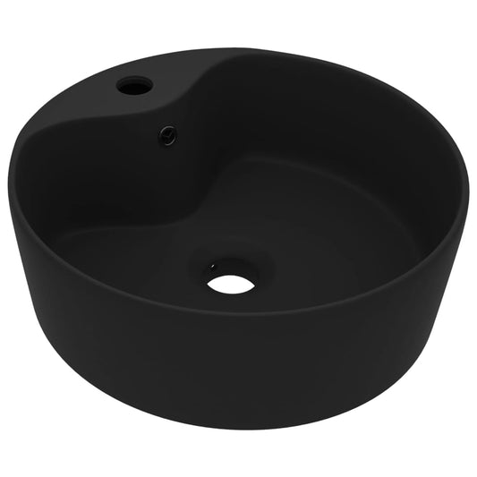 Luxury Wash Basin with Overflow Matt Black 36x13 cm Ceramic Luxury Wash Basin with Overflow Matt Black 36x13 cm Ceramic