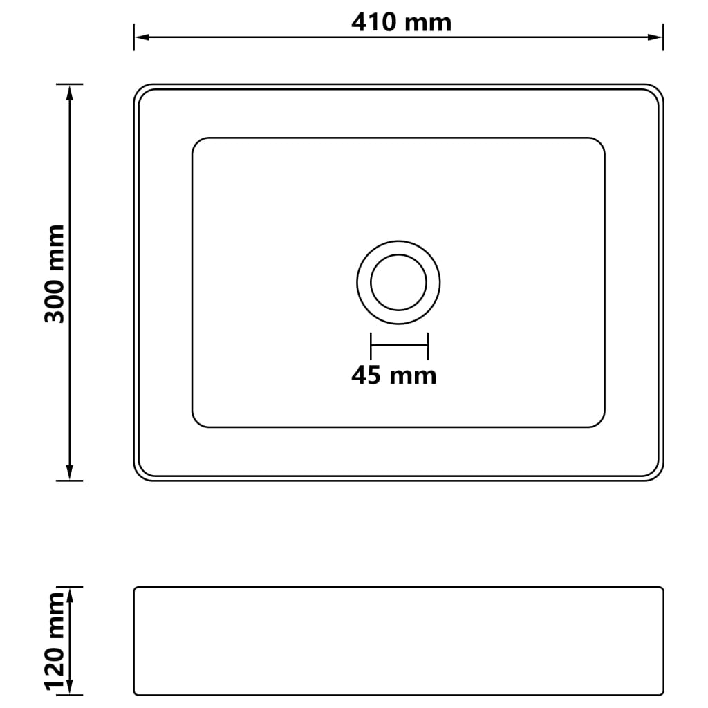 147042 vidaXL Luxury Wash Basin Matt White 41x30x12 cm Ceramic