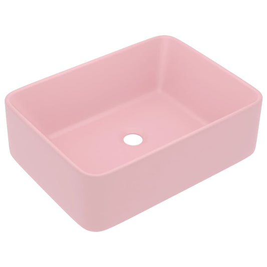 Luxury Wash Basin Matt Pink 41x30x12 cm Ceramic Luxury Wash Basin Matt Pink 41x30x12 cm Ceramic