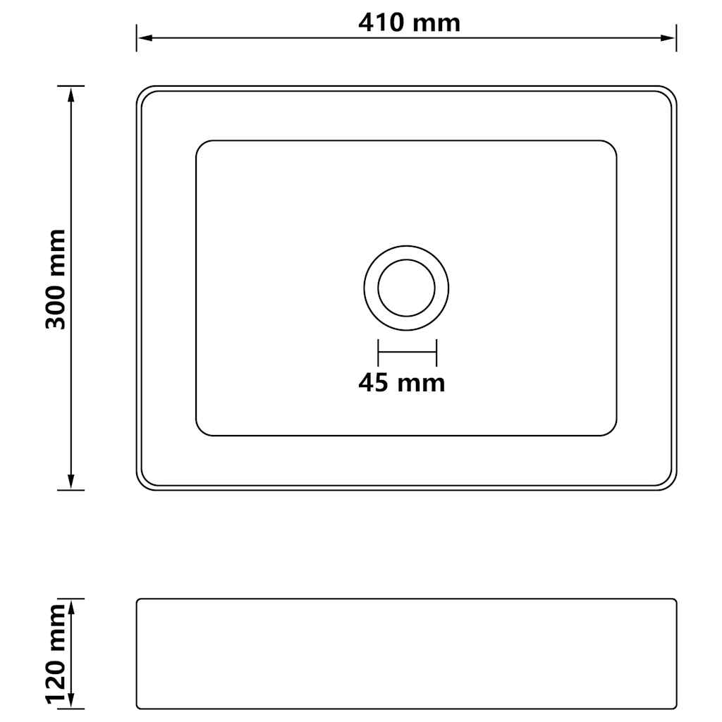 147048 vidaXL Luxury Wash Basin Matt Light Grey 41x30x12 cm Ceramic