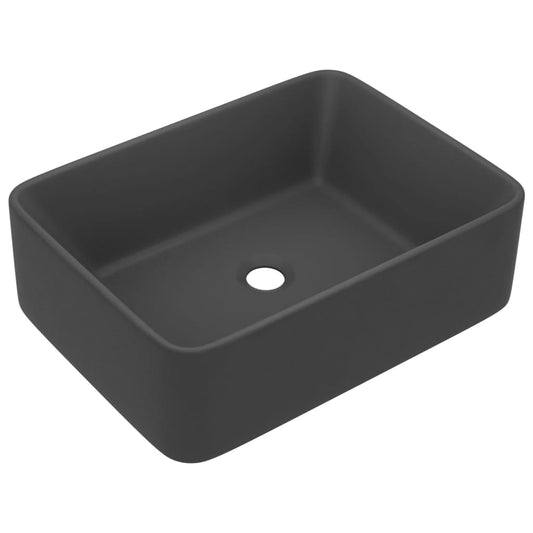 Luxury Wash Basin Matt Dark Grey 41x30x12 cm Ceramic Luxury Wash Basin Matt Dark Grey 41x30x12 cm Ceramic