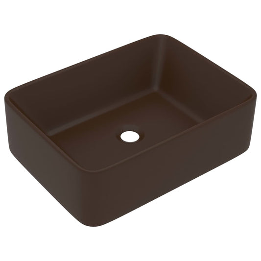 Luxury Wash Basin Matt Dark Brown 41x30x12 cm Ceramic Luxury Wash Basin Matt Dark Brown 41x30x12 cm Ceramic
