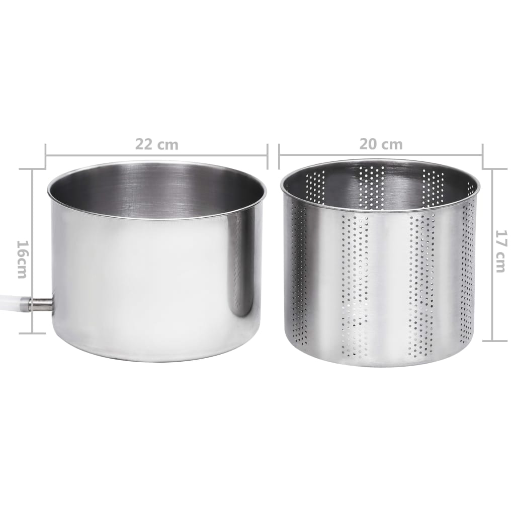 146897 vidaXL Fruit and Wine Press Stainless Steel 6 L