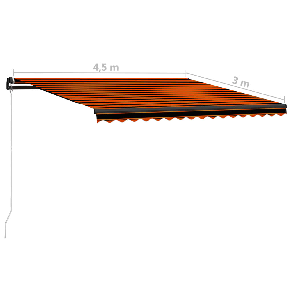 Manual Retractable Awning 450x300 cm Orange and Brown