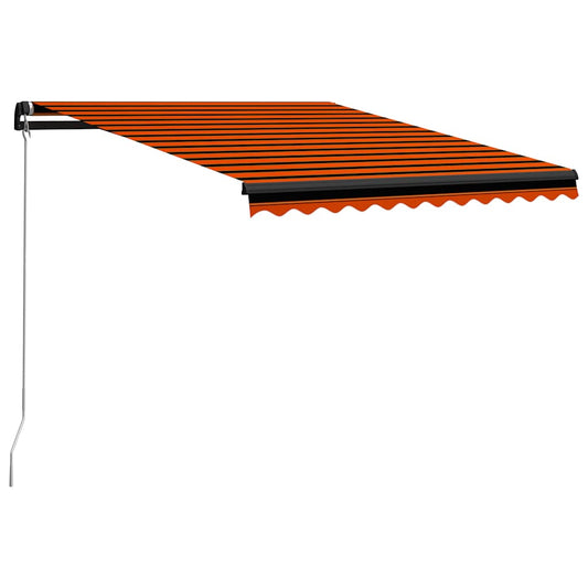 Manual Retractable Awning with LED 350x250 cm Orange and Brown Manual Retractable Awning with LED 350x250 cm Orange and Brown