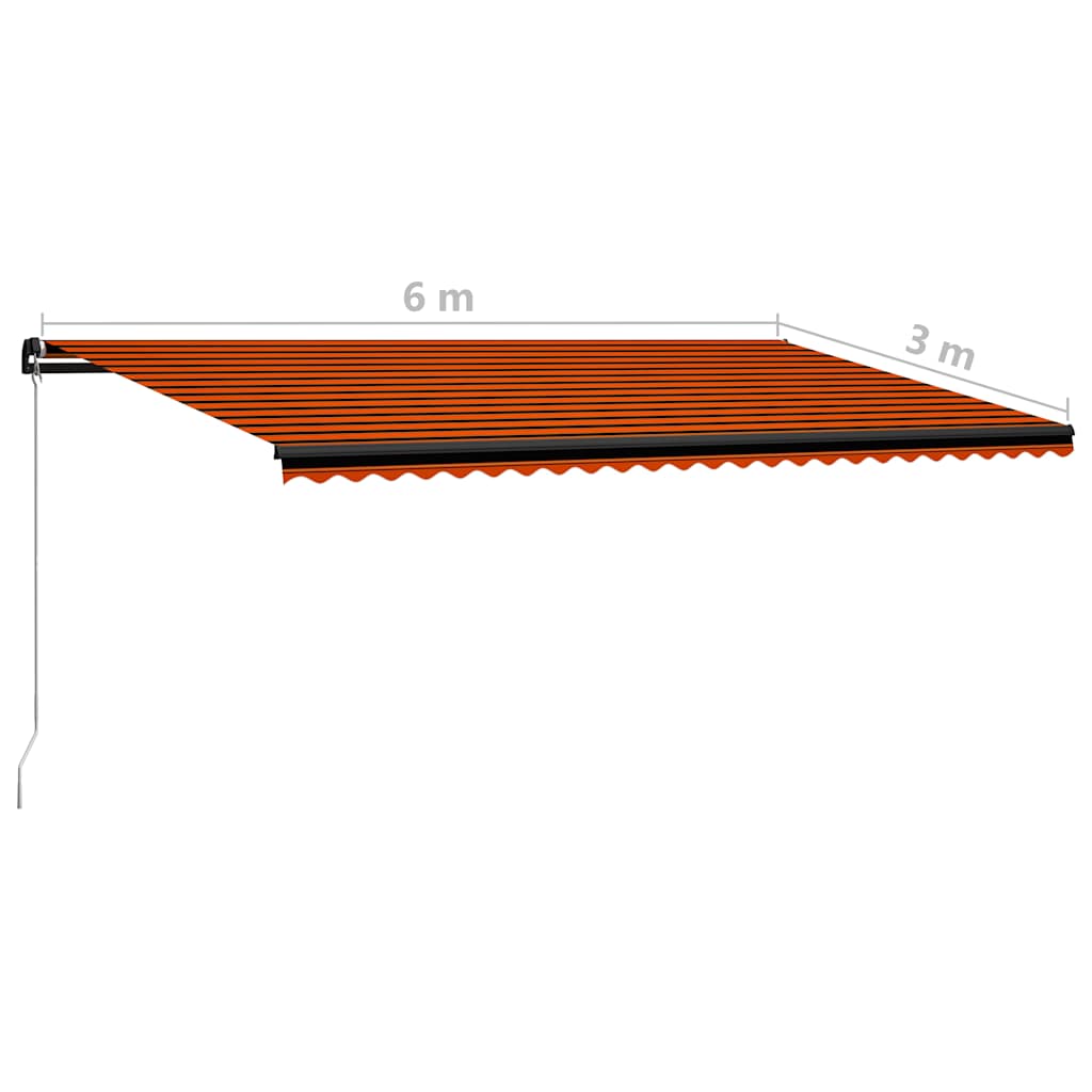 Manual Awning with Solar LED 6 x 3 m