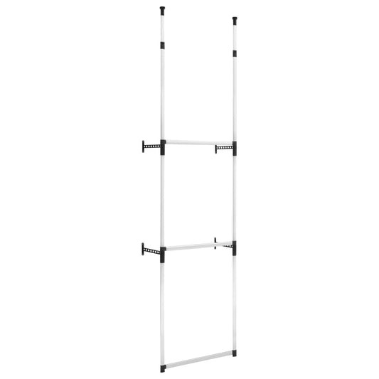 Telescopic Wardrobe System with Rods Aluminium Telescopic Wardrobe System with Rods Aluminium