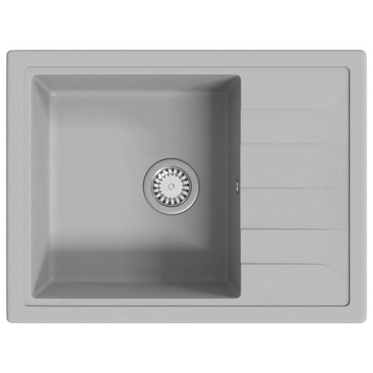 Kitchen Sink with Overflow Hole Oval Grey Granite Kitchen Sink with Overflow Hole Oval Grey Granite