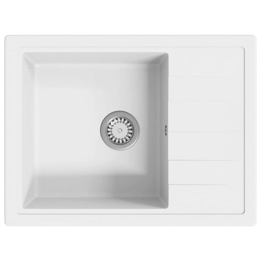 Kitchen Sink with Overflow Hole Oval White Granite Kitchen Sink with Overflow Hole Oval White Granite