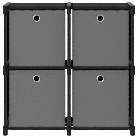 4-Cube Display Shelf with Boxes Black 69x30x72.5 cm Fabric 4-Cube Display Shelf with Boxes Black 69x30x72.5 cm Fabric