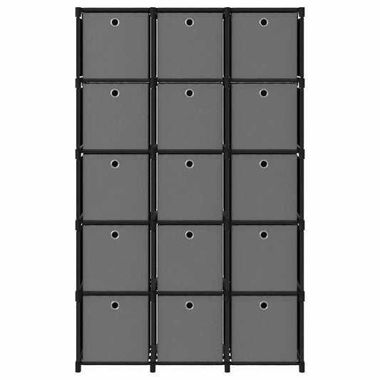322619 vidaXL 15-Cube Display Shelf with Boxes Black 103x30x175,5 cm Fabric 322619 vidaXL 15-Cube Display Shelf with Boxes Black 103x30x175,5 cm Fabric