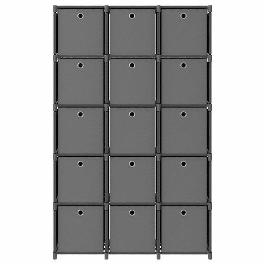 322621 vidaXL 15-Cube Display Shelf with Boxes Grey 103x30x175,5 cm Fabric 322621 vidaXL 15-Cube Display Shelf with Boxes Grey 103x30x175,5 cm Fabric