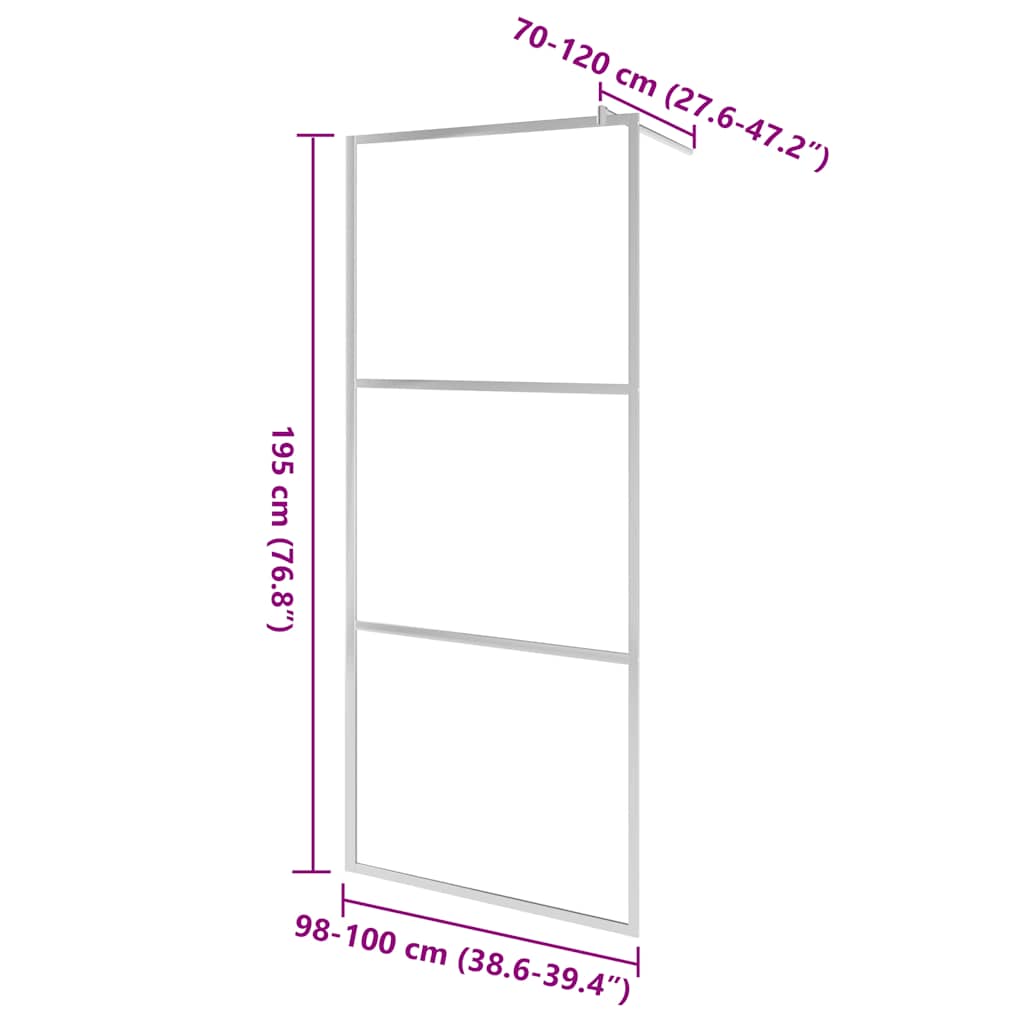 Walk-in Shower Wall with Clear ESG Glass 100x195 cm