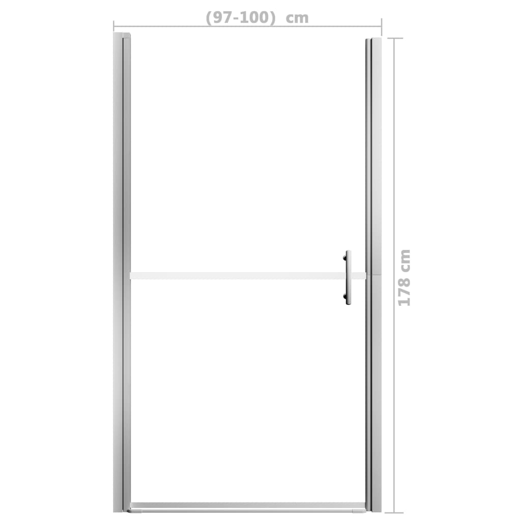 146657 vidaXL Shower Door Tempered Glass 100x178 cm