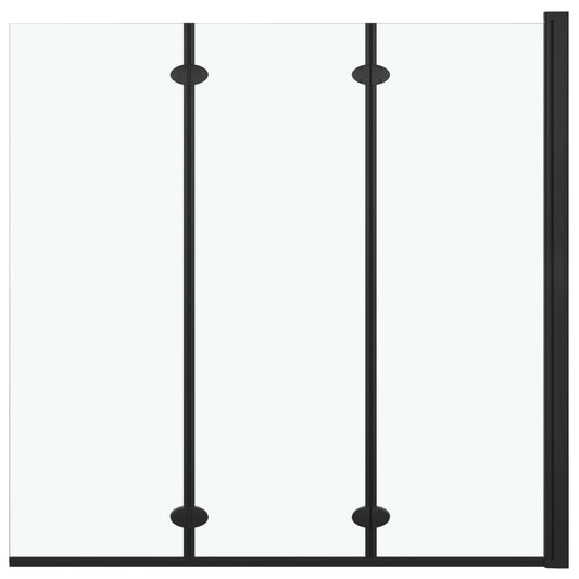 Folding Shower Enclosure 3 Panels ESG 130x138 cm Black Folding Shower Enclosure 3 Panels ESG 130x138 cm Black