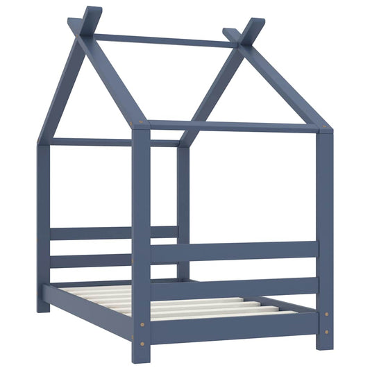 Kids Bed Frame Grey Solid Pine Wood 70x140 cm Kids Bed Frame Grey Solid Pine Wood 70x140 cm