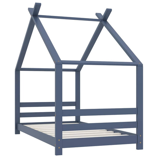 289614 vidaXL Kids Bed Frame Grey Solid Pine Wood 80x160 cm 289614 vidaXL Kids Bed Frame Grey Solid Pine Wood 80x160 cm