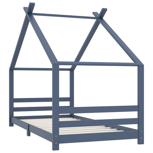 Kids Bed Frame Grey Solid Pine Wood 90x200 cm Kids Bed Frame Grey Solid Pine Wood 90x200 cm
