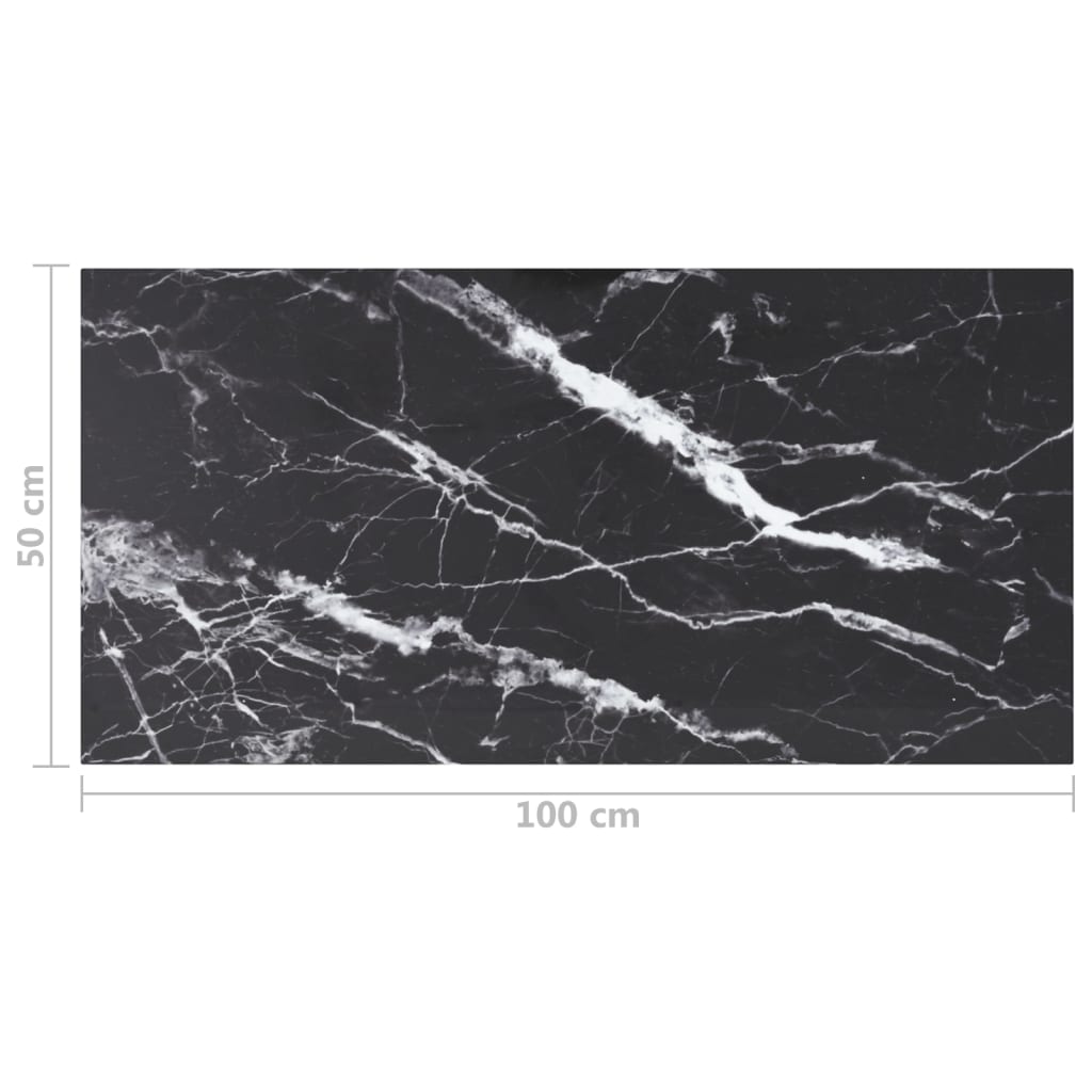 Table Top | Black | Tempered glass | 100x50 cm | Durable | Table Top