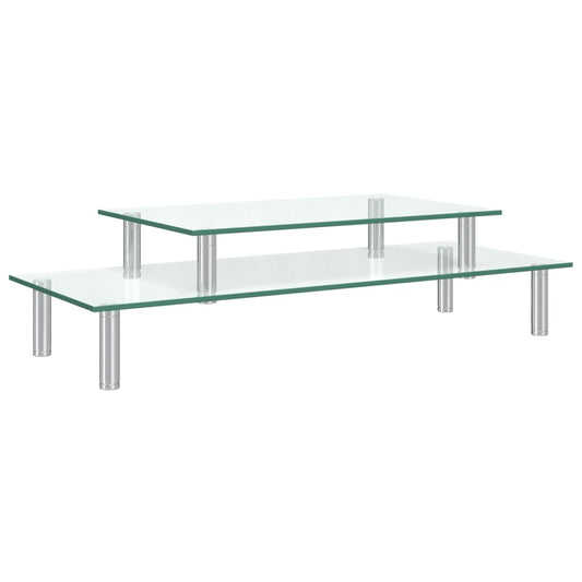 2-Tier Monitor Stand Transparent Glass 2-Tier Monitor Stand Transparent Glass
