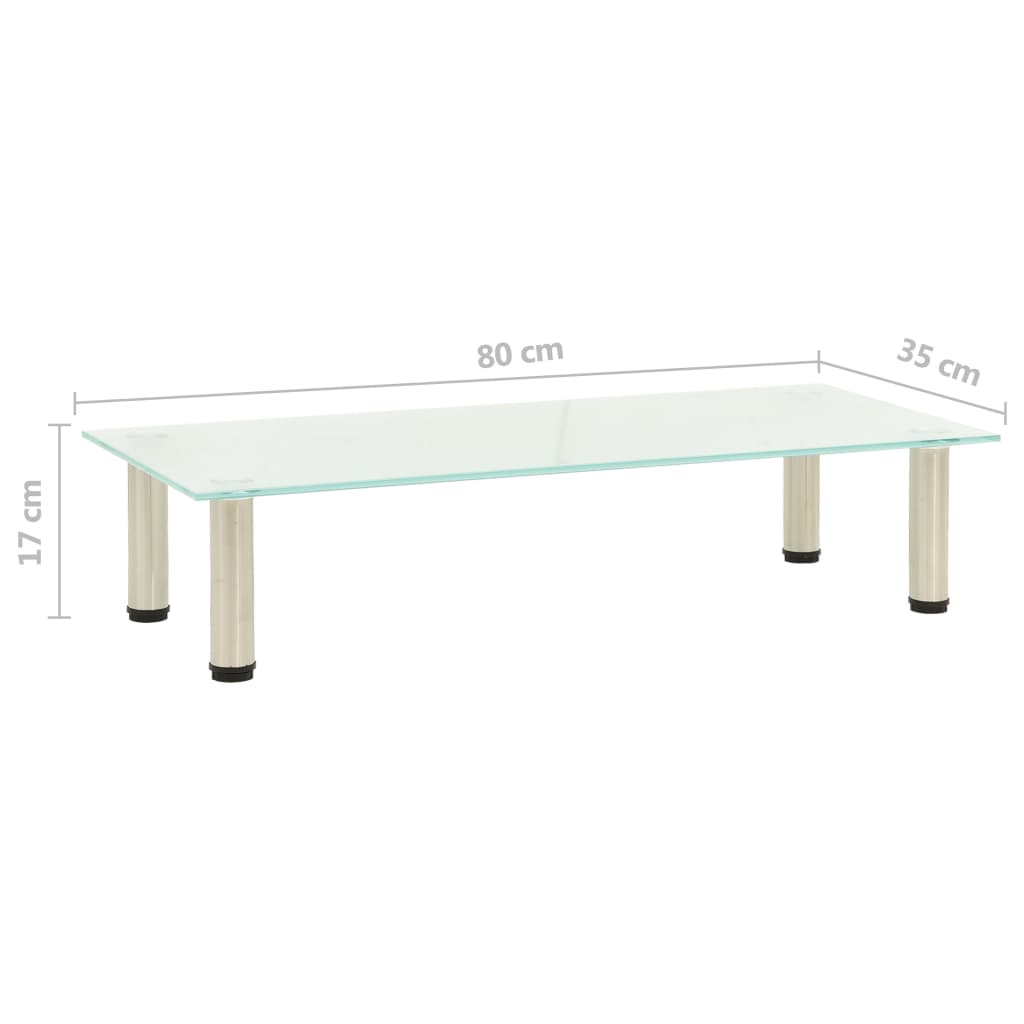322765 vidaXL TV Stand Frosted 80x35x17 cm Tempered Glass