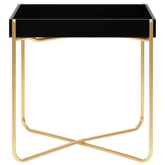 Side Table Black and Gold 38x38x38.5 cm MDF Side Table Black and Gold 38x38x38.5 cm MDF