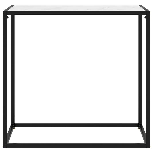 Console Table White 80x35x75 cm Tempered Glass Console Table White 80x35x75 cm Tempered Glass