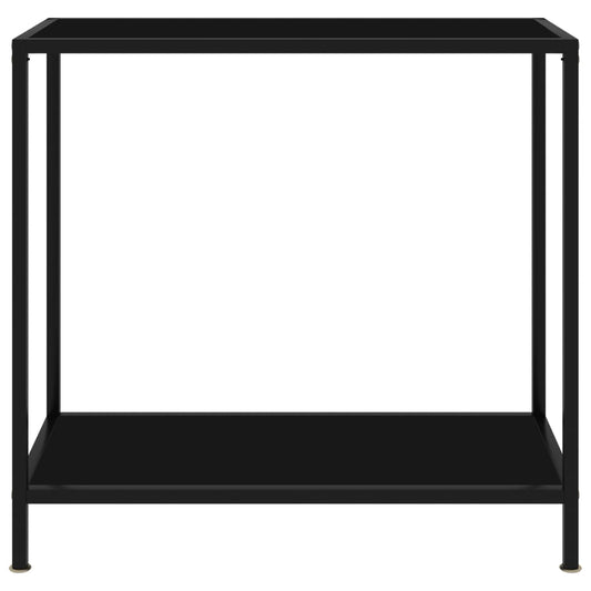 Console Table Black 80x35x75 cm Tempered Glass Console Table Black 80x35x75 cm Tempered Glass