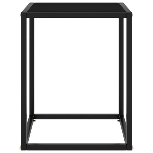 Coffee Table Black with Black Glass 40x40x50 cm Coffee Table Black with Black Glass 40x40x50 cm