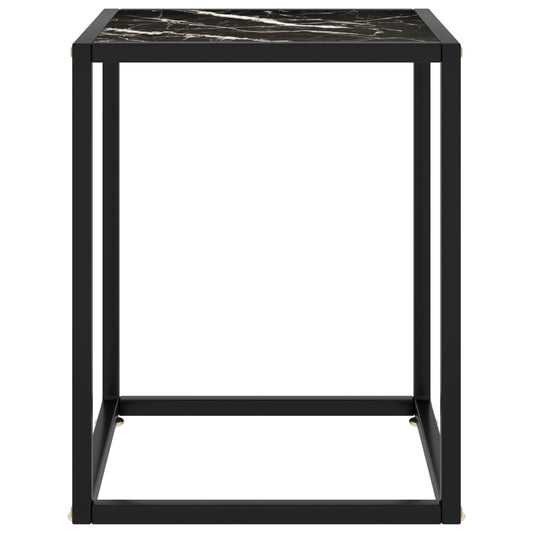 Coffee Table Black with Black Marble Glass 40x40x50 cm Coffee Table Black with Black Marble Glass 40x40x50 cm