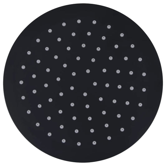 Rain Shower Head Stainless Steel 20 cm Round Black Rain Shower Head Stainless Steel 20 cm Round Black