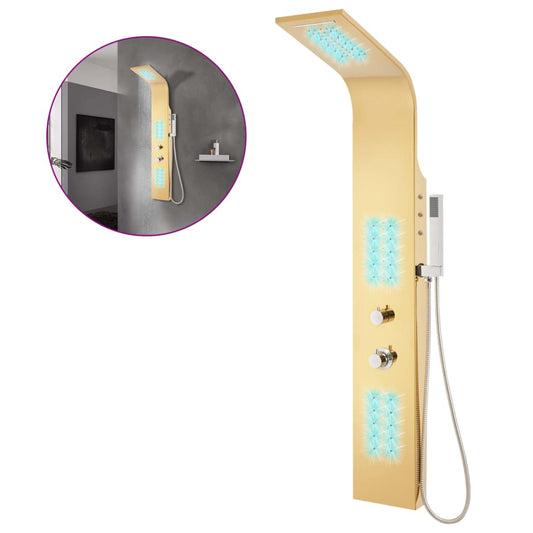 Shower Panel System Stainless Steel 201 Gold Curved Shower Panel System Stainless Steel 201 Gold Curved