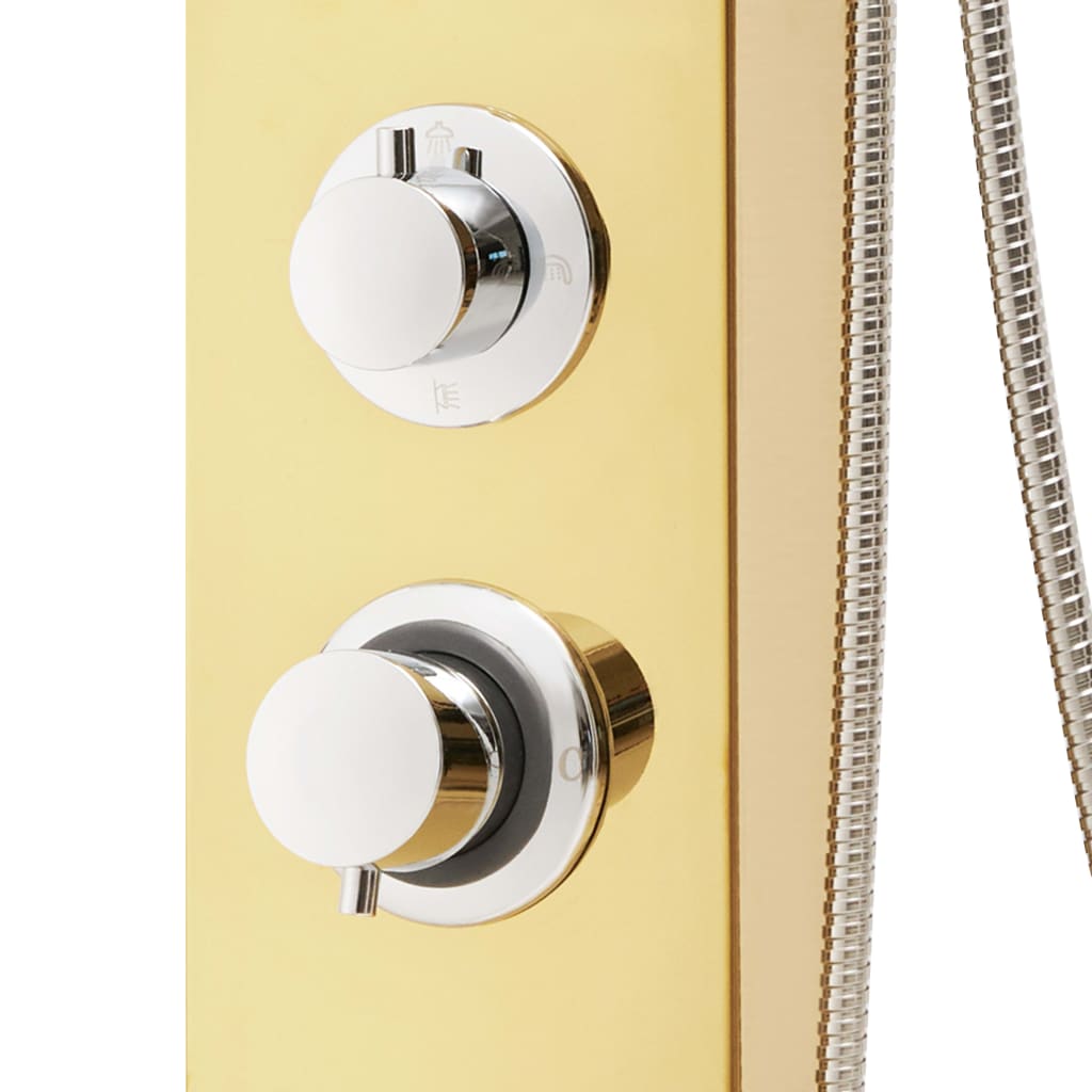 147717 vidaXL Shower Panel System Stainless Steel 201 Gold