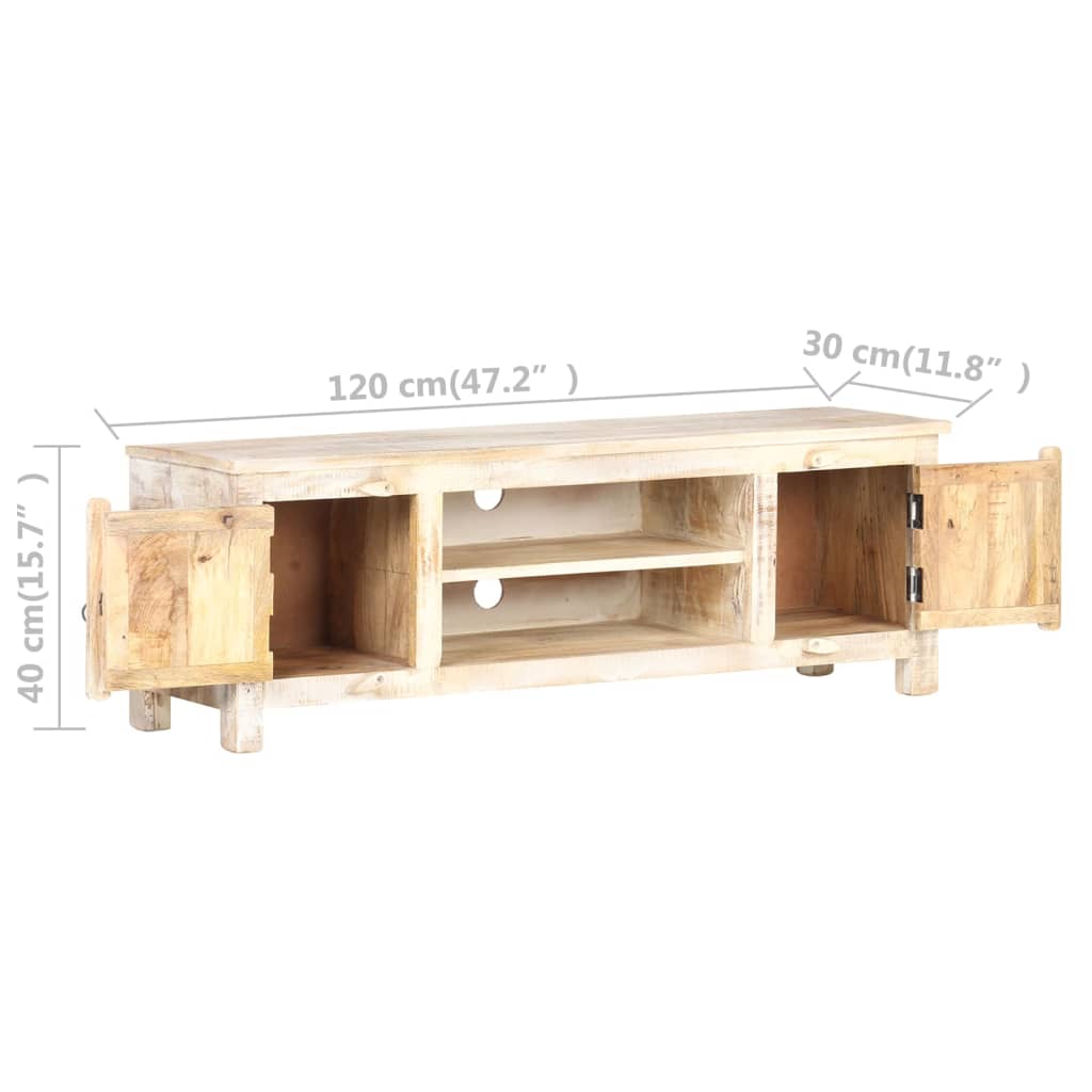 320237 vidaXL TV Cabinet 120x30x40 cm Rough Acacia Wood
