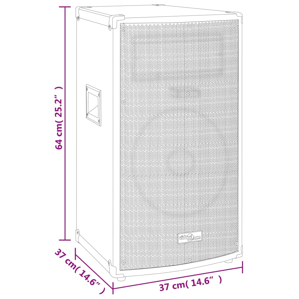 Professional Passive Hifi Stage Speaker 150 W Black 37x37x64cm