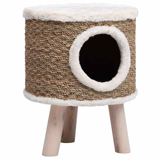 Cat House with Wooden Legs 41 cm Seagrass Cat House with Wooden Legs 41 cm Seagrass