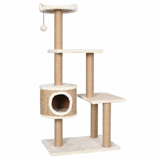 170979 vidaXL Cat Tree with Scratching Post 123cm Seagrass 170979 vidaXL Cat Tree with Scratching Post 123cm Seagrass