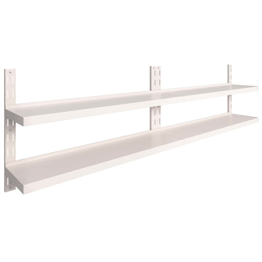 2-Tier Floating Wall Shelves 2 pcs Stainless Steel 300x30 cm 2-Tier Floating Wall Shelves 2 pcs Stainless Steel 300x30 cm