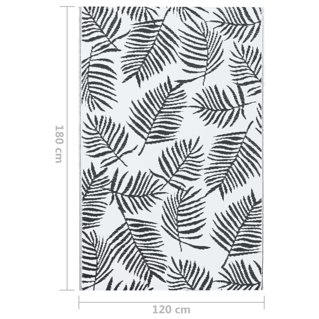 310425 vidaXL Outdoor Carpet ARAKIL White and Black 120x180 cm PP