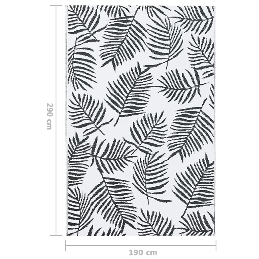 Outdoor Carpet ARAKIL White and Black 190x290 cm PP