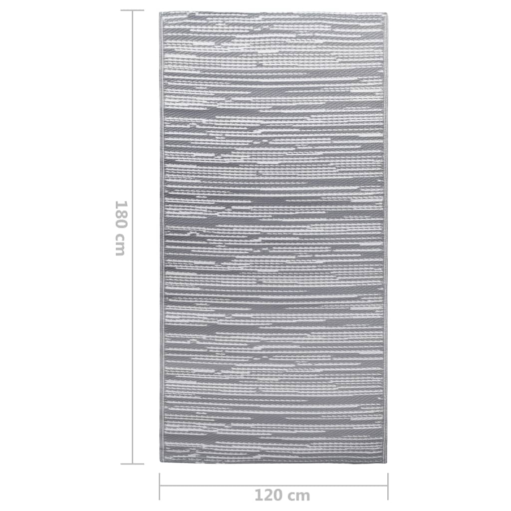 310437 vidaXL Outdoor Carpet ARAKIL Grey 120x180 cm PP