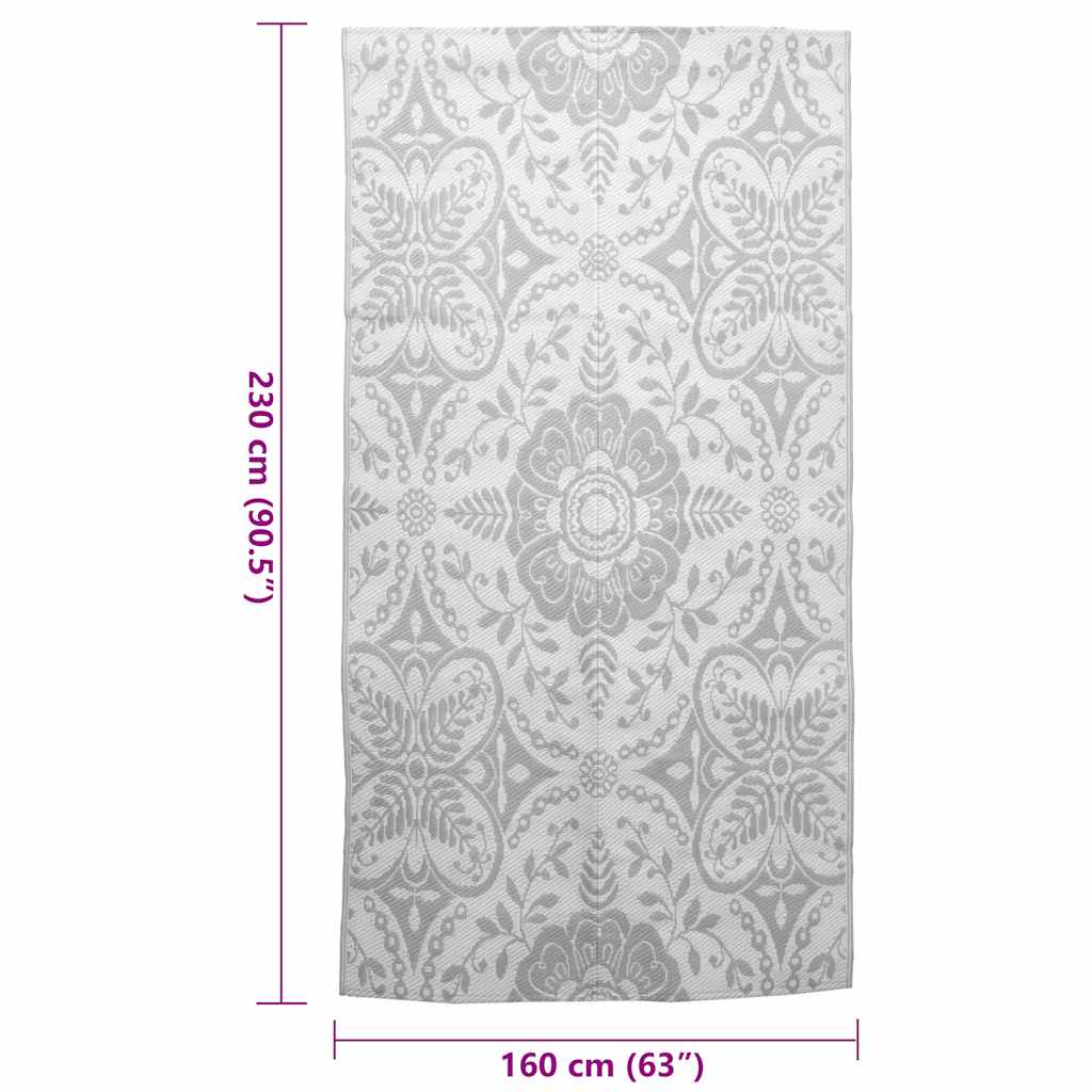 310450 vidaXL Outdoor Carpet ARAKIL Light Grey 160x230 cm PP