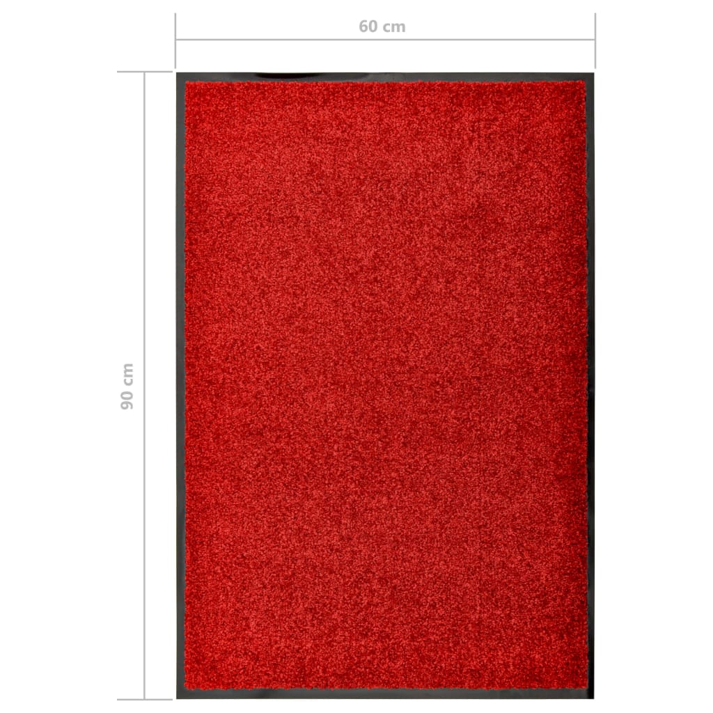 Doormat Washable Red 60x90 cm