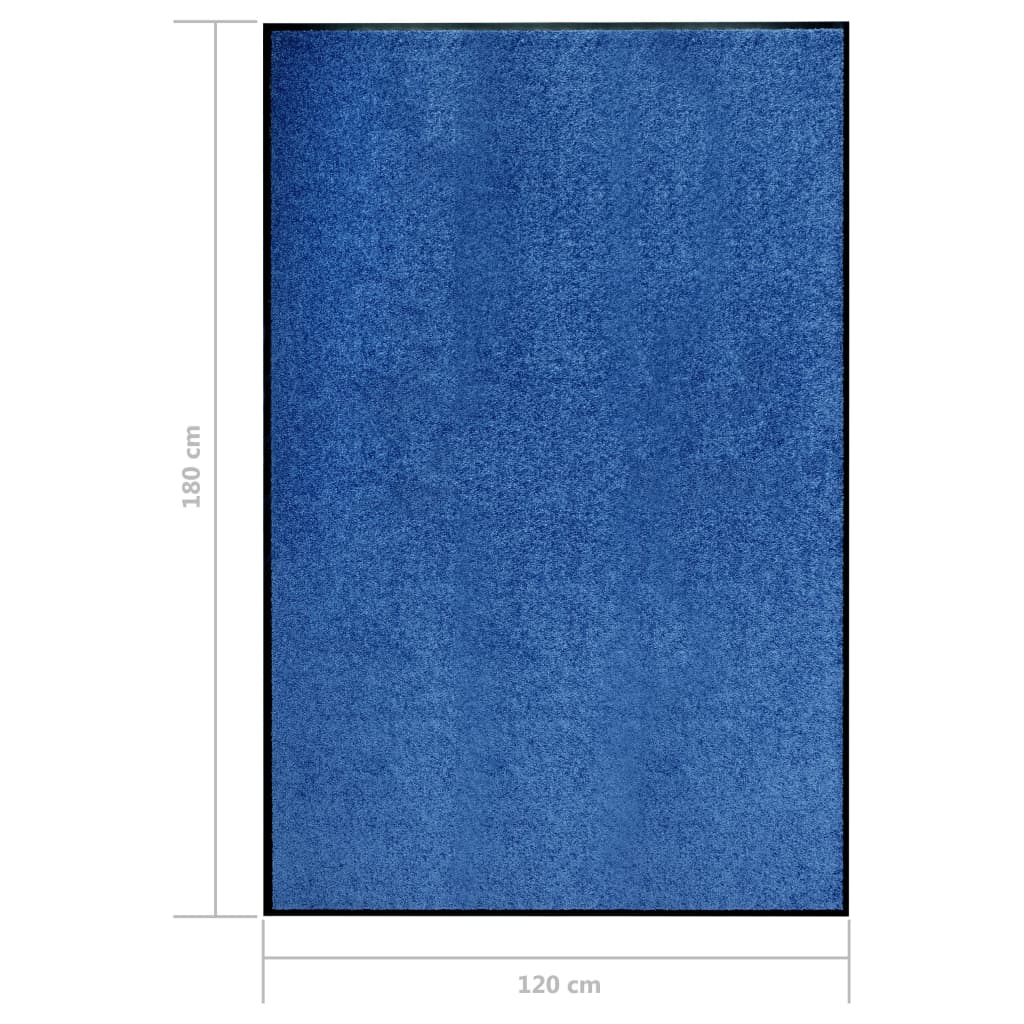 323444 vidaXL Doormat Washable Blue 120x180 cm