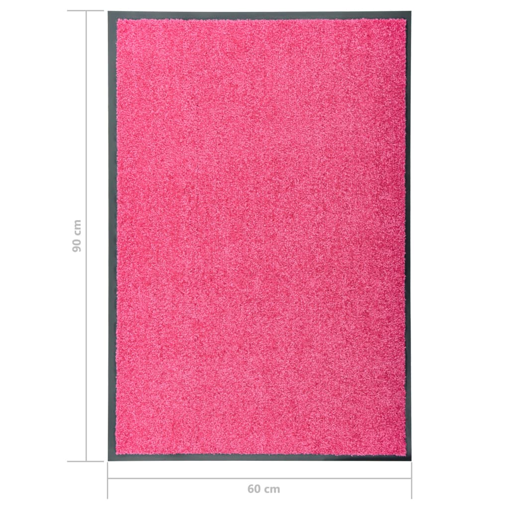 323446 vidaXL Doormat Washable Pink 60x90 cm
